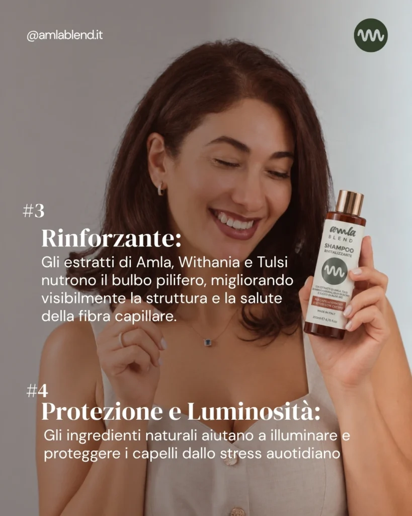 Shampoo uso frequente a base di Amla e Tulsi – Detergi delicatamente i capelli ogni giorno con lo Shampoo di . Con Amla